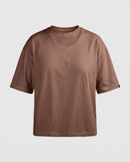 Camiseta Básica Oversize Light - color Cafe